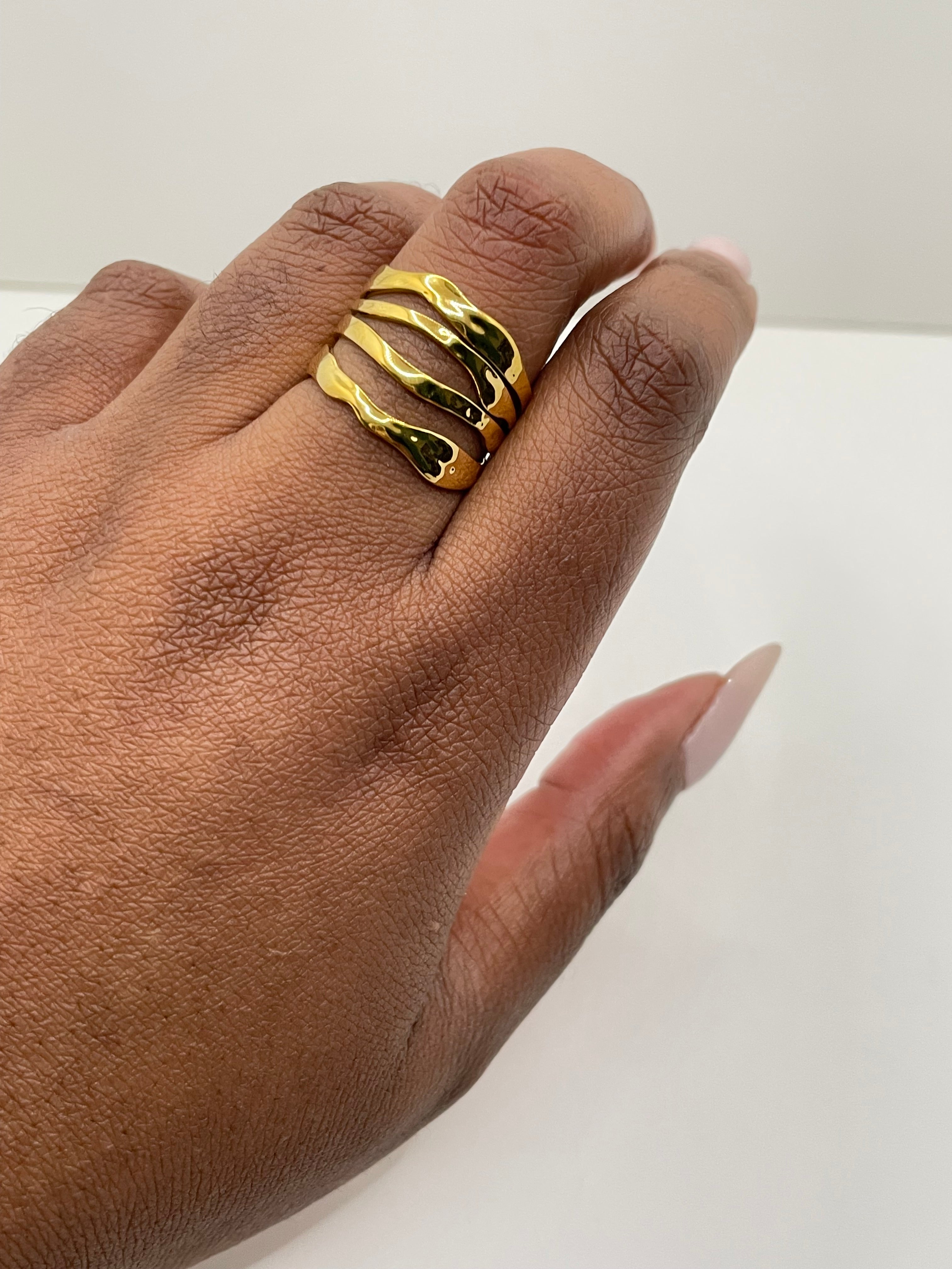 Gugu Gold Triple Band Ring