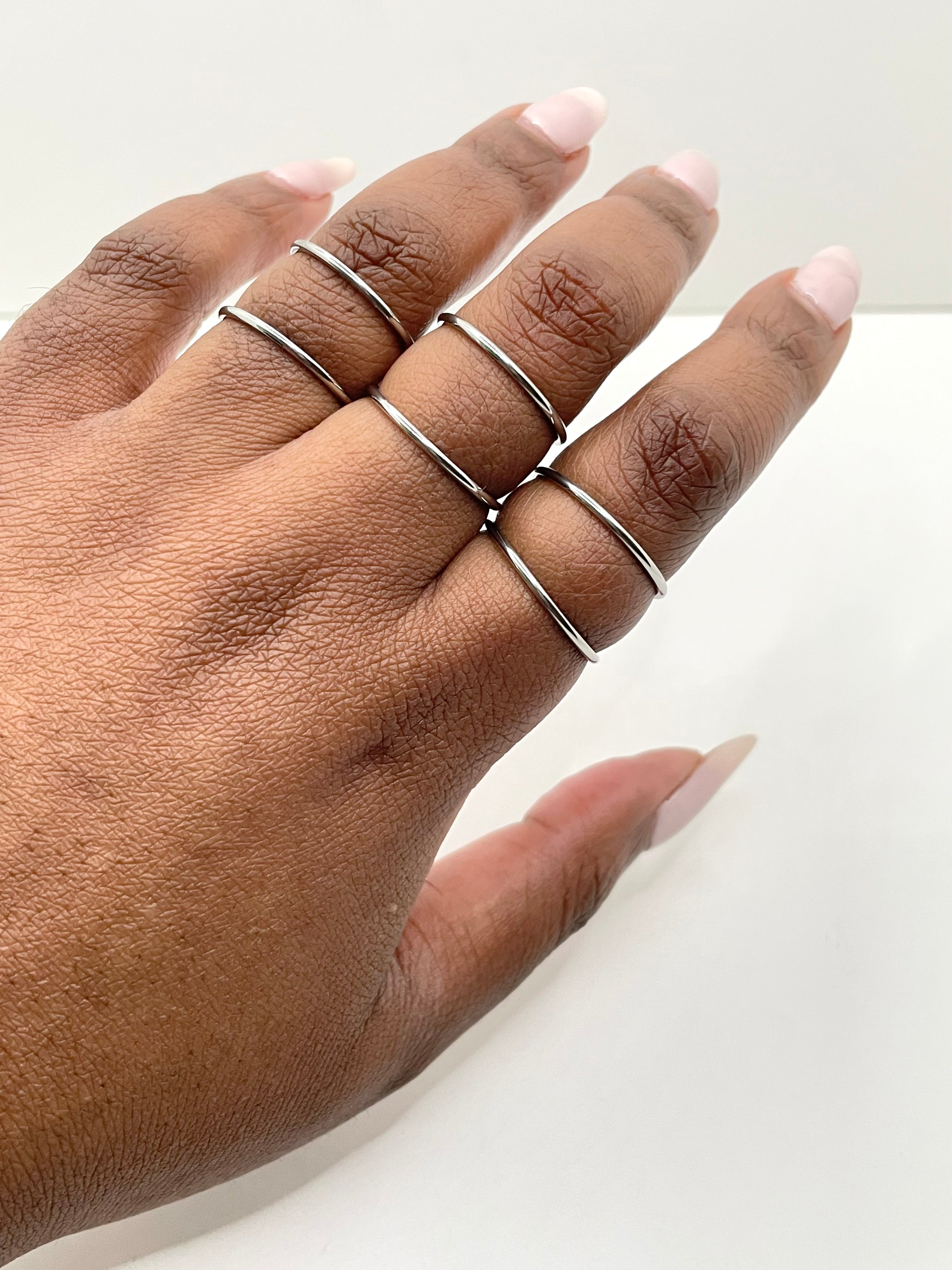 Robyn Silver Modern Chic Fine Band Ring Set