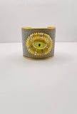 Vivien Gold Encrusted Eye Ornate Wrist Cuff Bangle