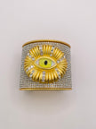 Vivien Gold Encrusted Eye Ornate Wrist Cuff Bangle