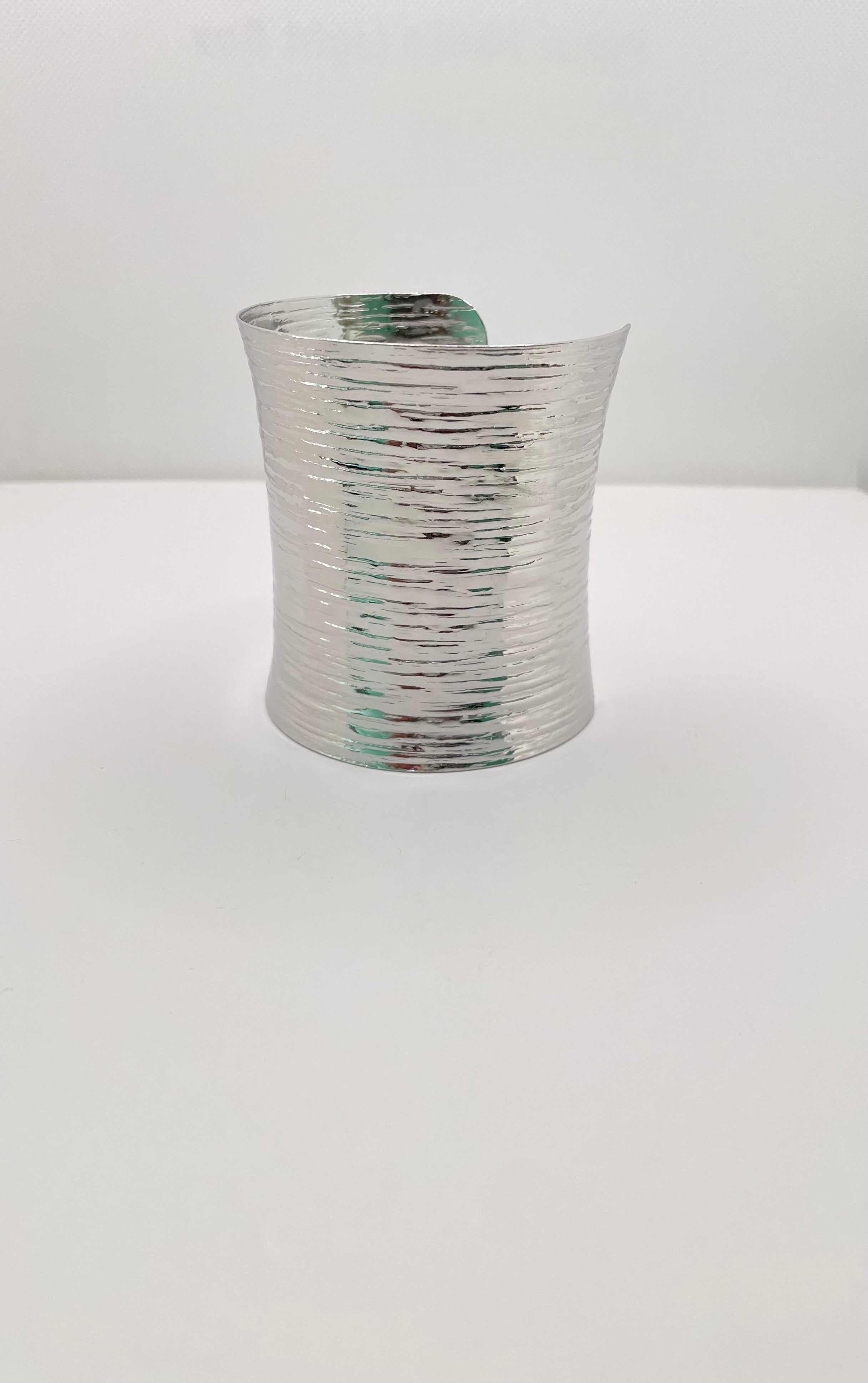 Mapitso Silver Textured Bracelet Cuff