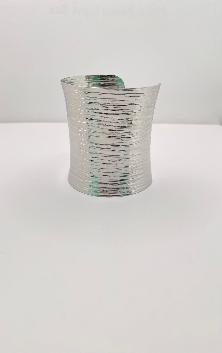 Mapitso Silver Textured Bracelet Cuff