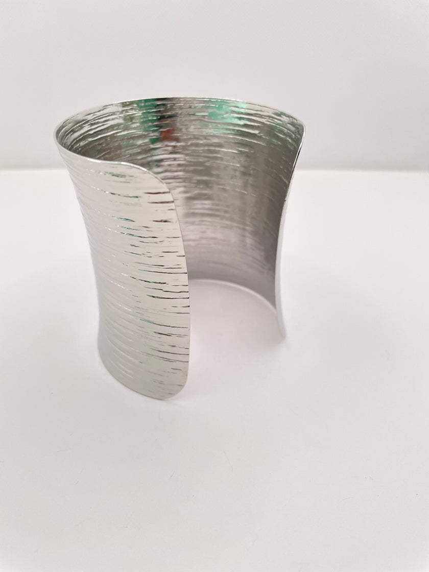 Mapitso Silver Textured Bracelet Cuff