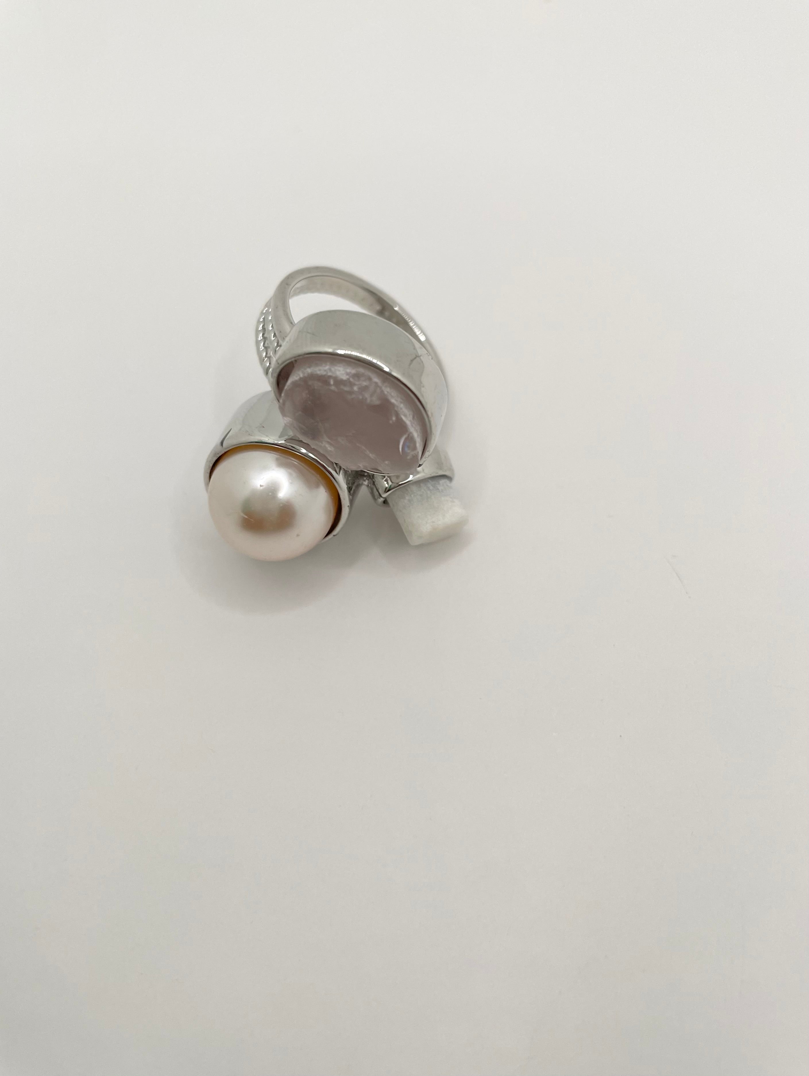 Sanelisiwe Silver Cocktail Ring With Pink Crystal