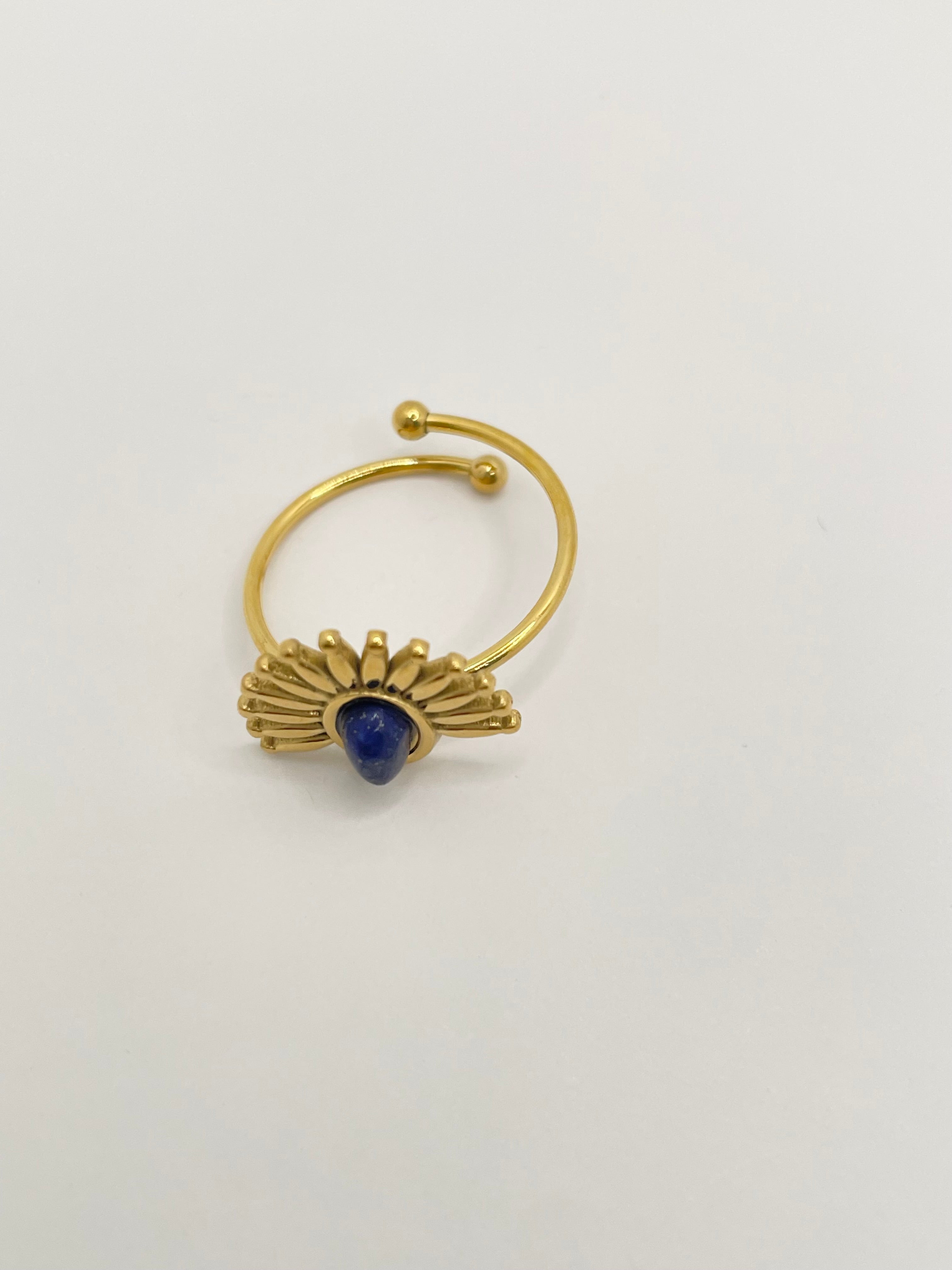 Thumeko Gold & Blue Half Sun Ring