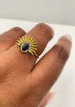 Thumeko Gold & Blue Half Sun Ring