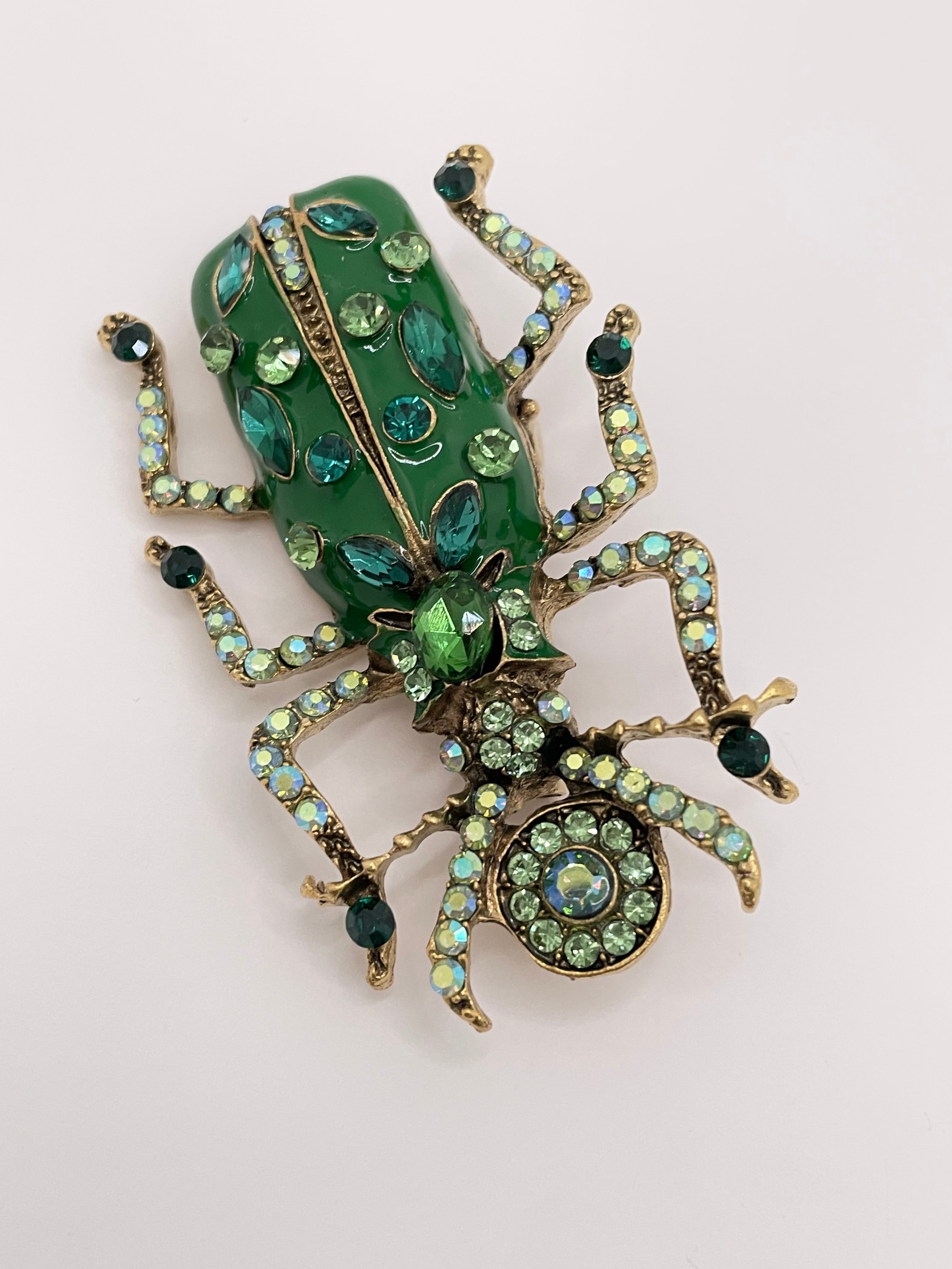 Michelle Green Embellished Beetle Brooch