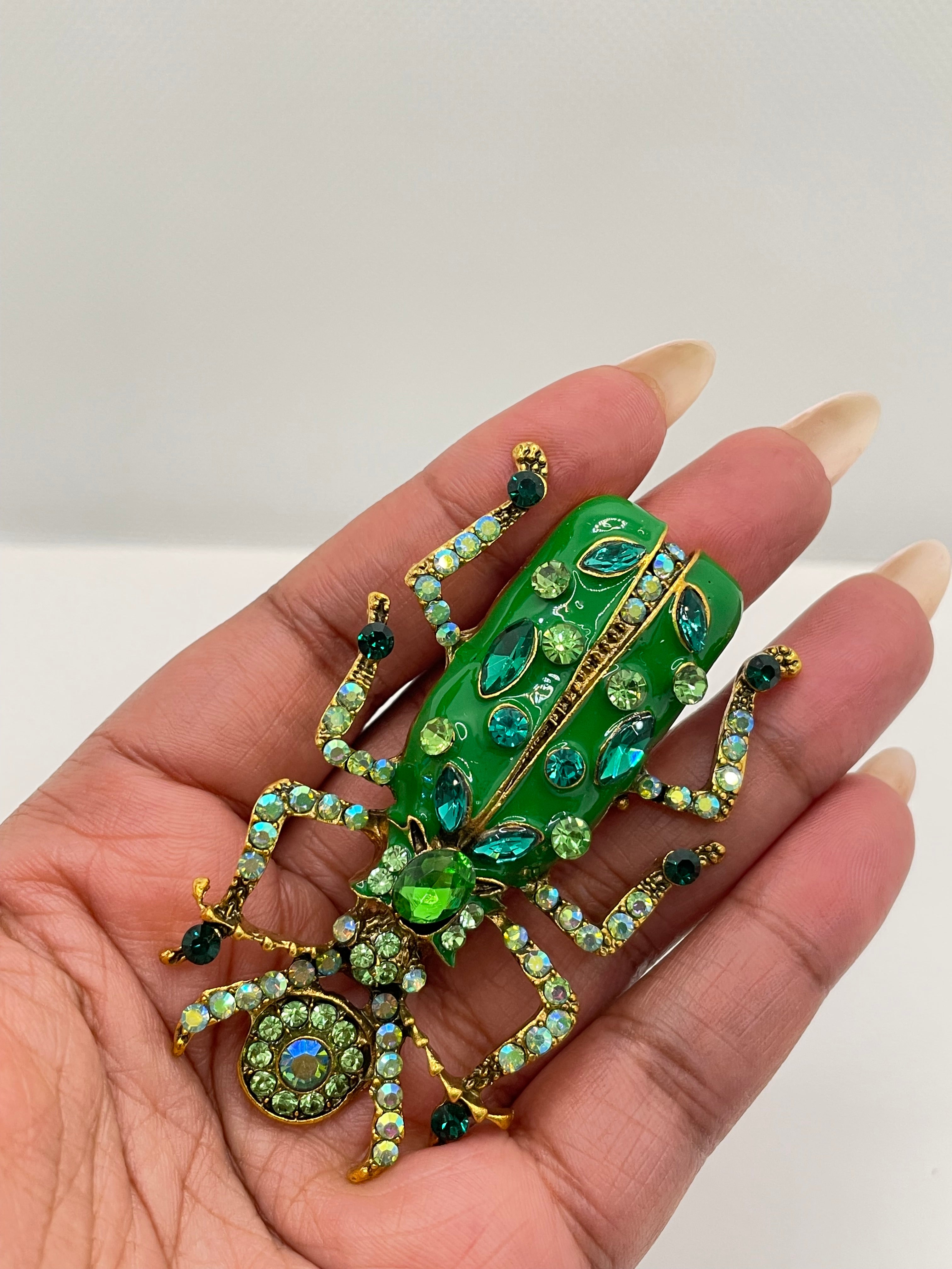 Michelle Green Embellished Beetle Brooch