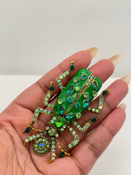 Michelle Green Embellished Beetle Brooch