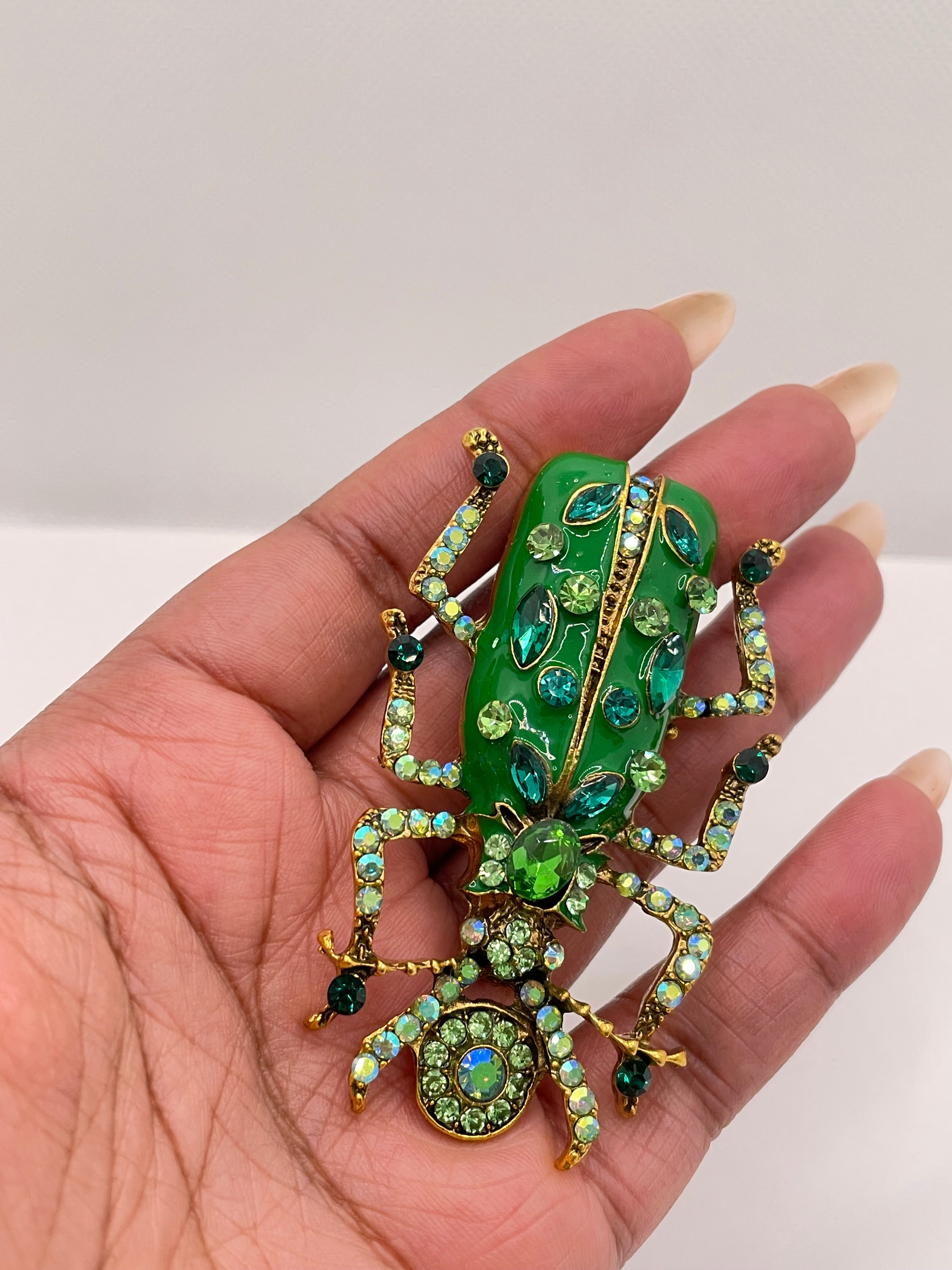 Michelle Green Embellished Beetle Brooch