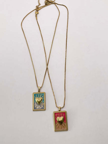 Pile Gold Double Layered Heart Necklace
