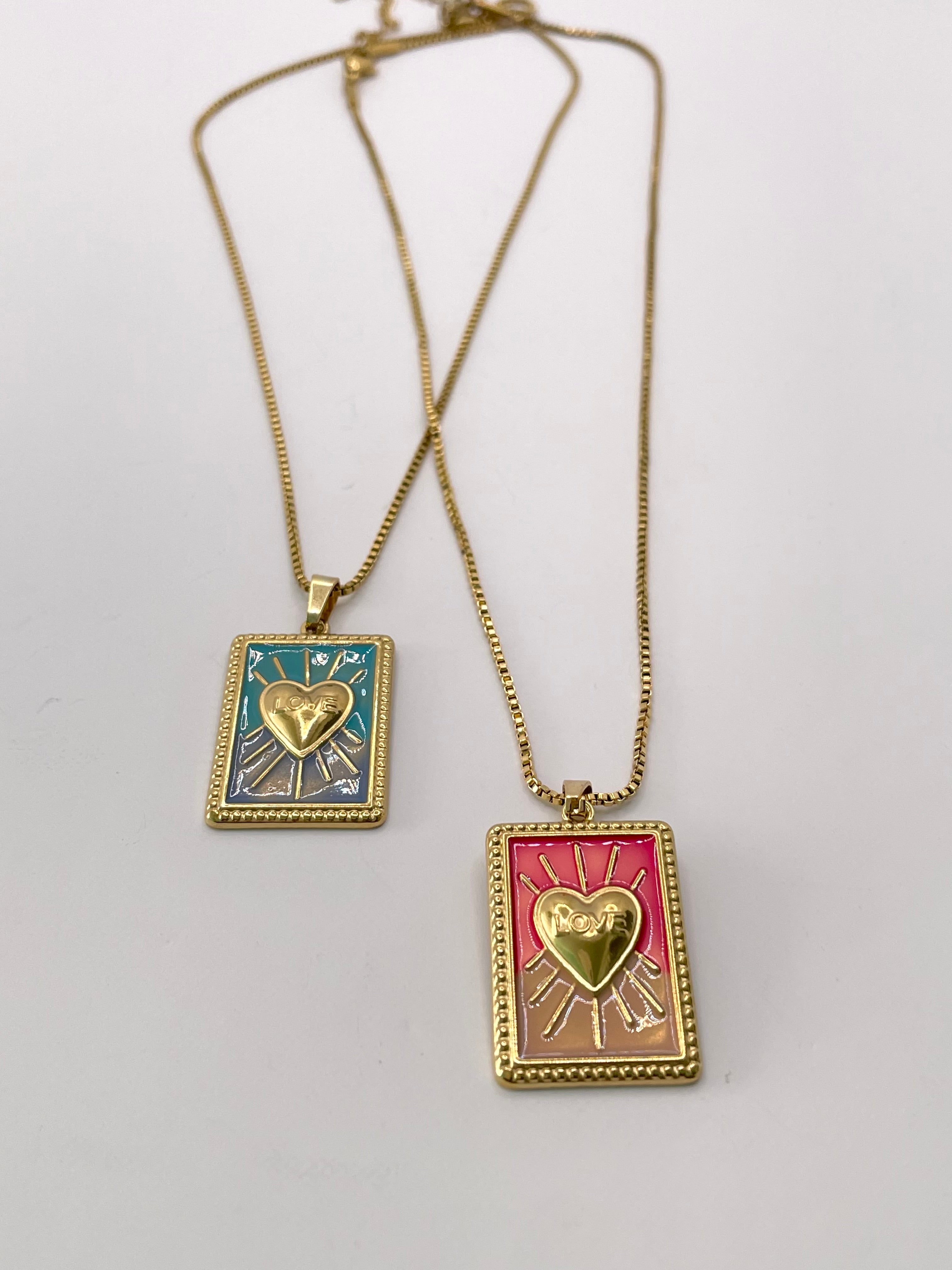 Pile Gold Double Layered Heart Necklace