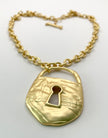 Glynis Gold Textured Locket Necklace
