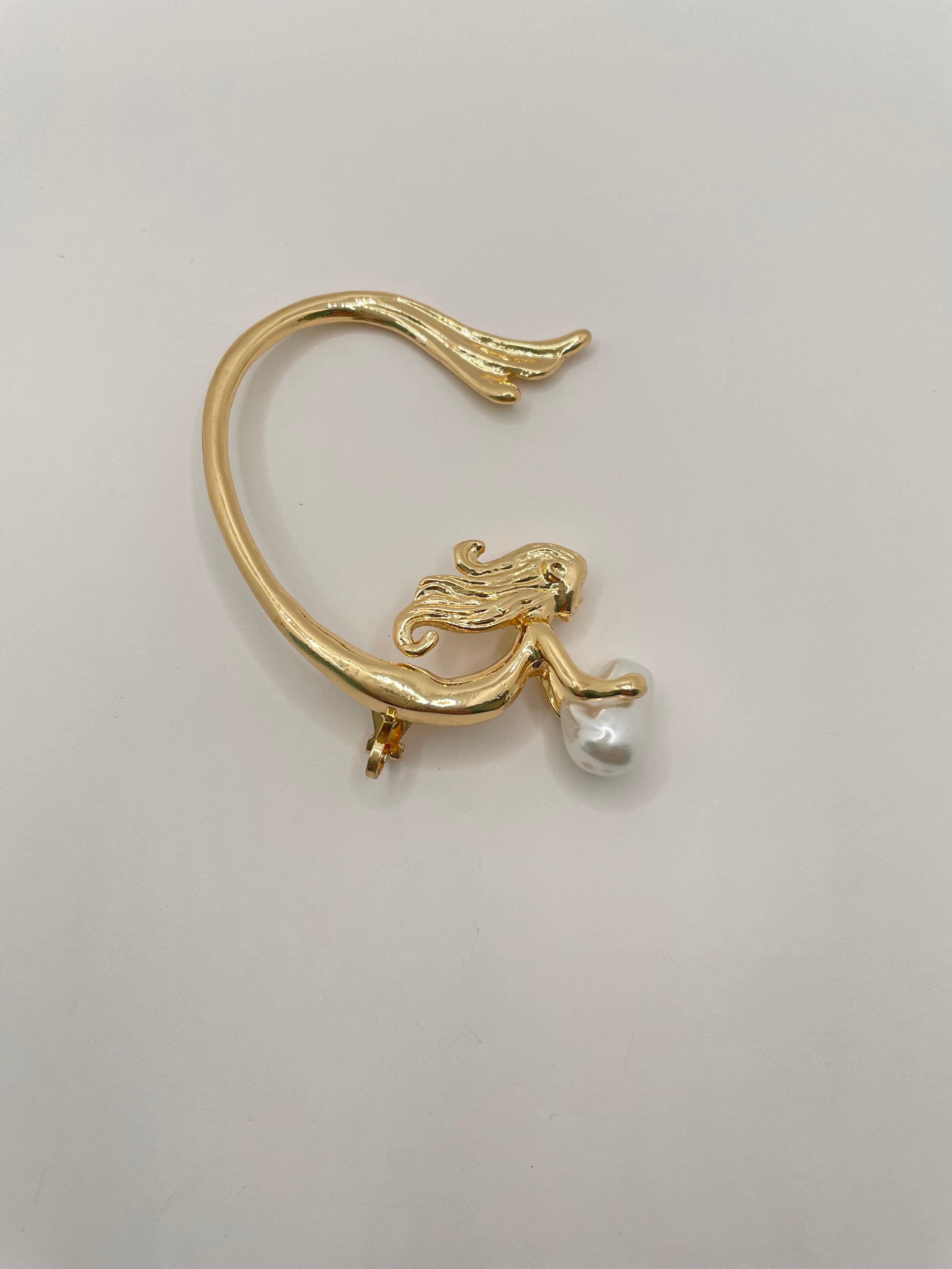 Maria Gold Angel & Pearl Ear Cuff Earring