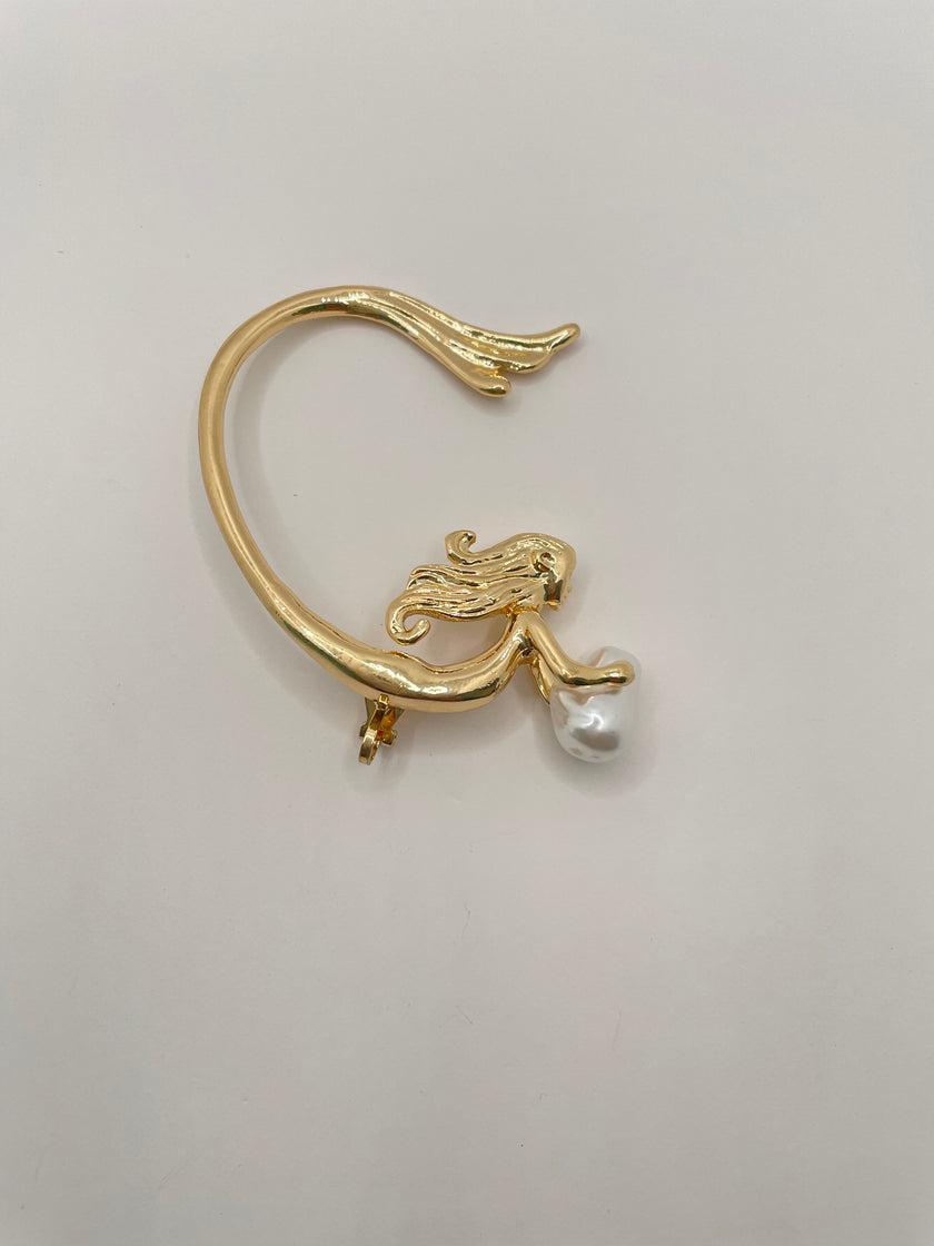 Maria Gold Angel & Pearl Ear Cuff Earring