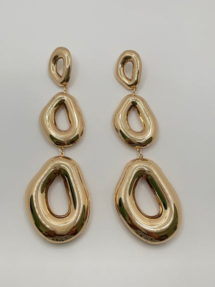 Mandisa Gold Hollow Drop Pendant Earrings