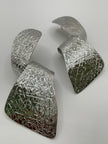 Thando Textured Oversized Silver Metal Earrings