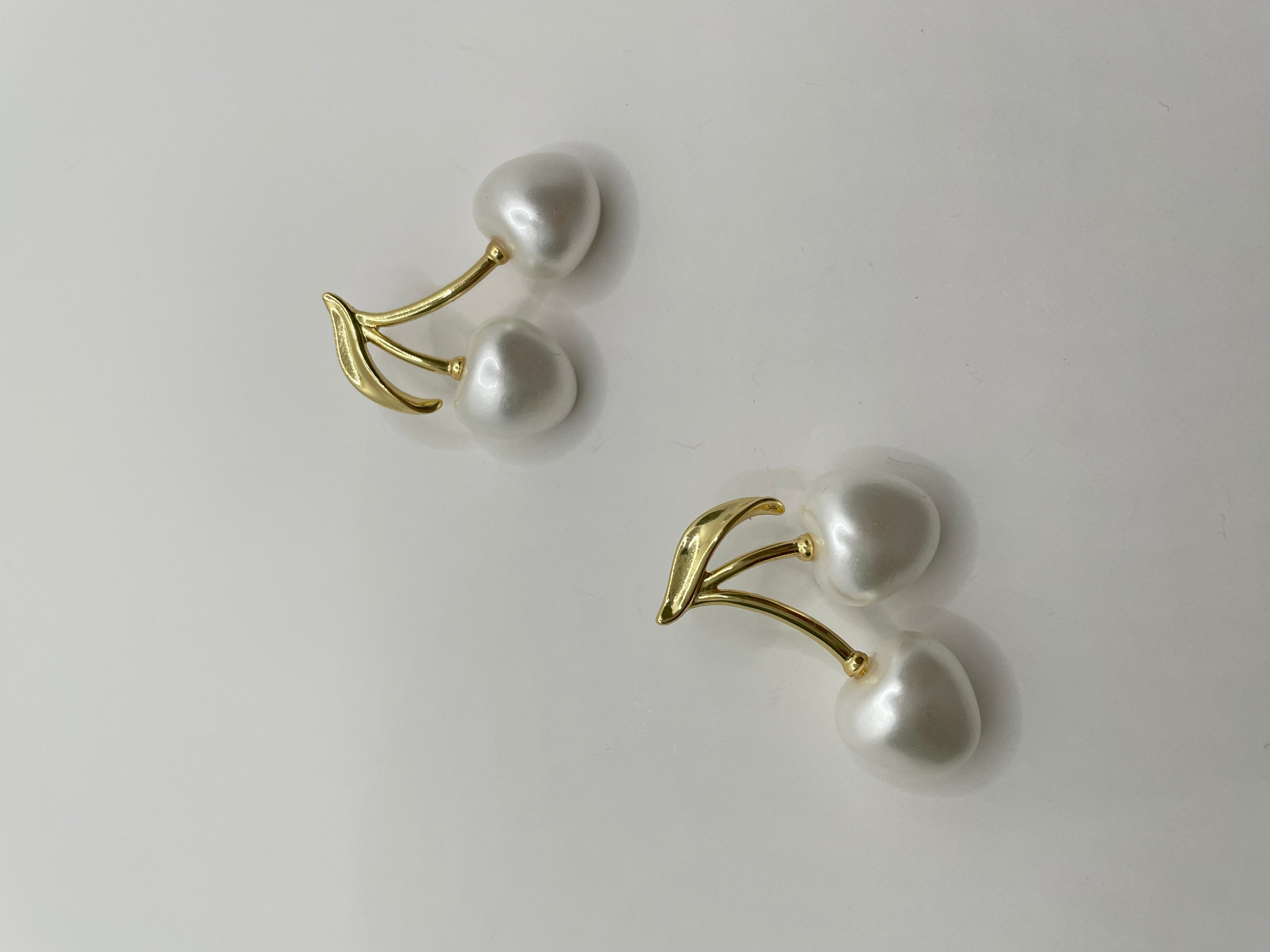Odirile Gold & Pearl Cherry Earrings