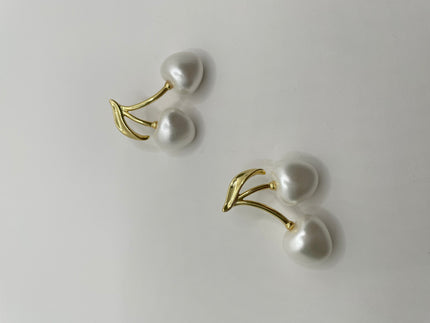 Odirile Gold & Pearl Cherry Earrings