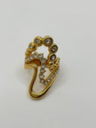 Bokang Gold Triple Wave White Stone Ring