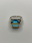 Nesisa Mixed Metal Ring With Blue Gem