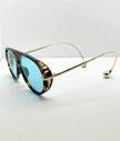 Thuli Oversized Tortoiseshell Blue Aviator Sunglasses