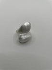 Kaya Brushed Silver Wrap Around Teardrop Ring