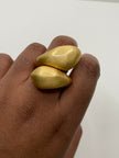 Kaya Brushed Gold Wrap Around Teardrop Ring