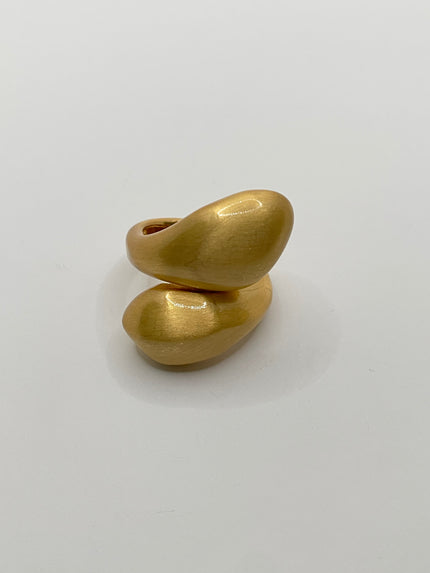 Kaya Brushed Gold Wrap Around Teardrop Ring