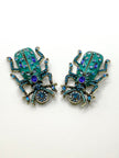 Michelle Blue Embellished Beetle Brooch