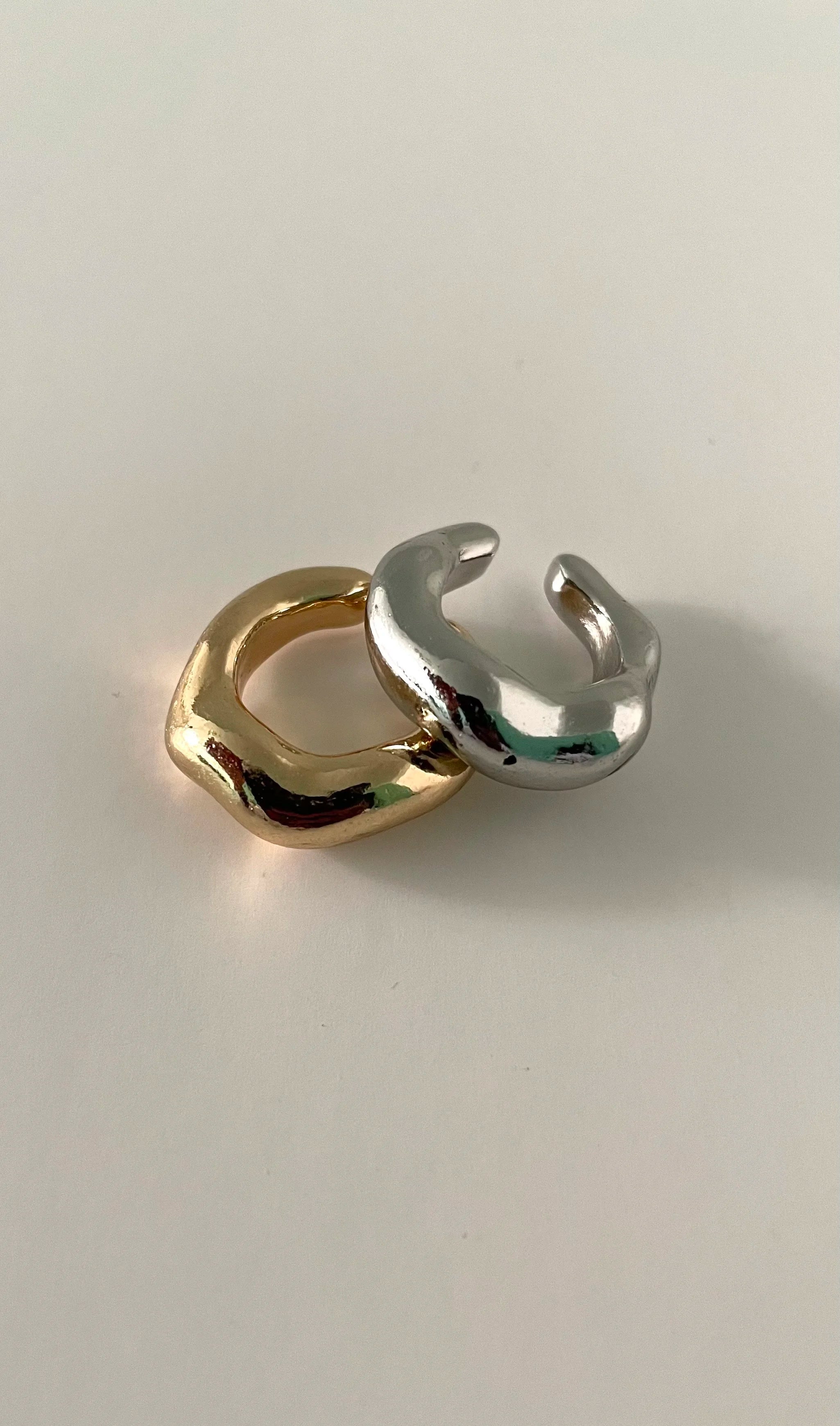 Melo Mixed Metal Irregular Ear Cuffs