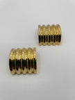 Katiso Vintage Gold Ridged Stud Earrings
