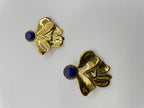 Thembi Statement Gold & Navy Gem Earrings