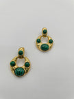 Azola Statement Gold & Green Gem Earrings