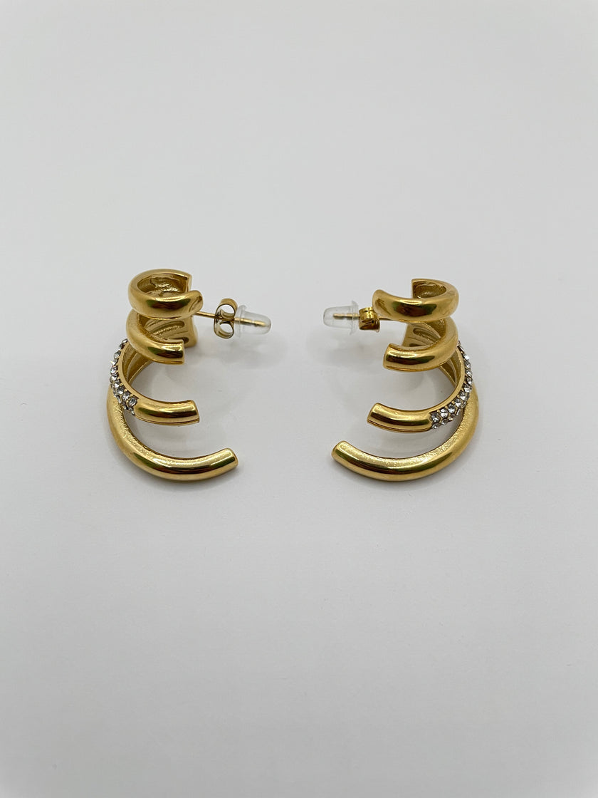 Samantha Gold Encrusted Wing Earring