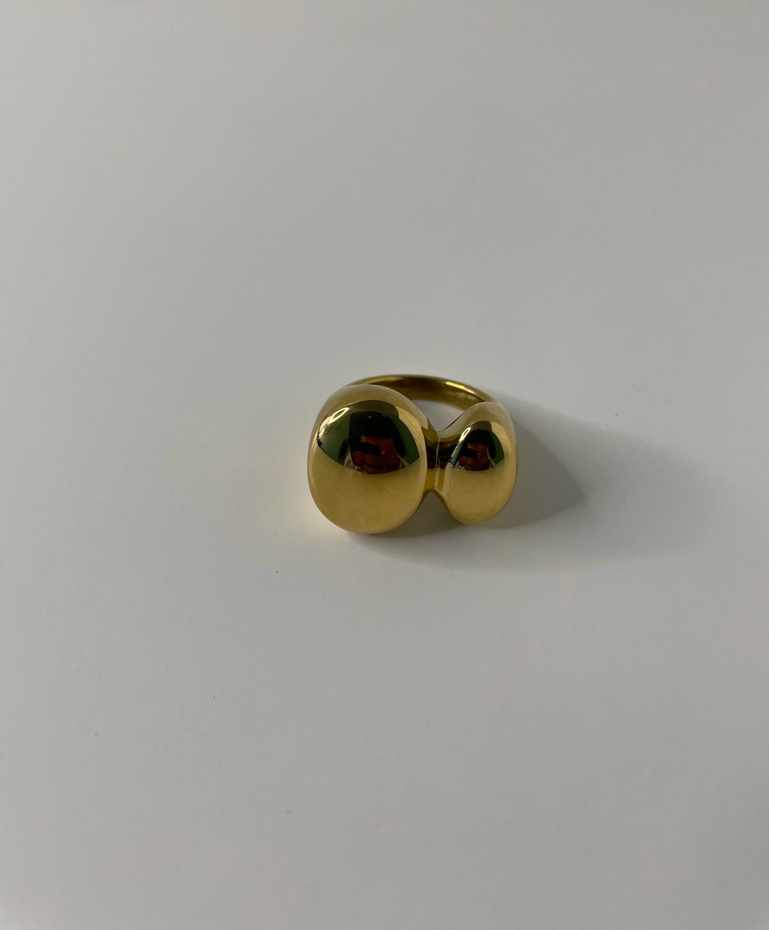 Thabi Gold Double  Asymmetrical Bold Statement Ring