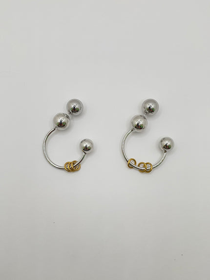 Nondyebo Mixed Metal Ball Hoop Earring