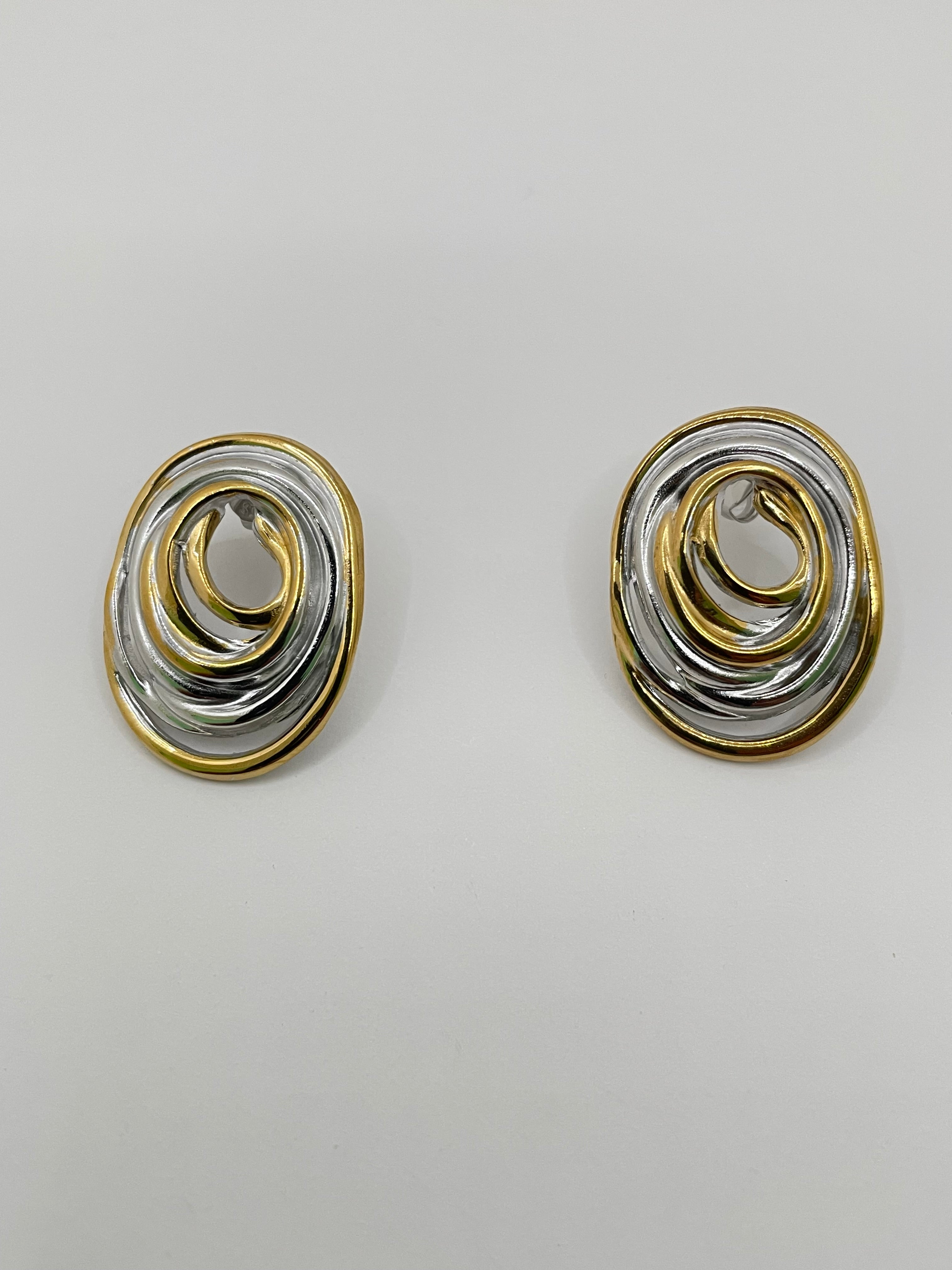 Keira Mixed Metal Circular Earrings