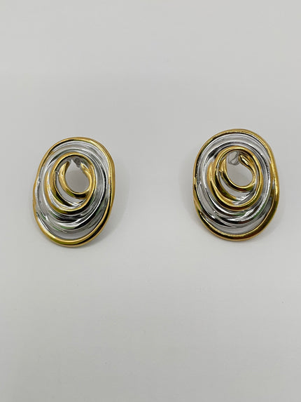 Keira Mixed Metal Circular Earrings