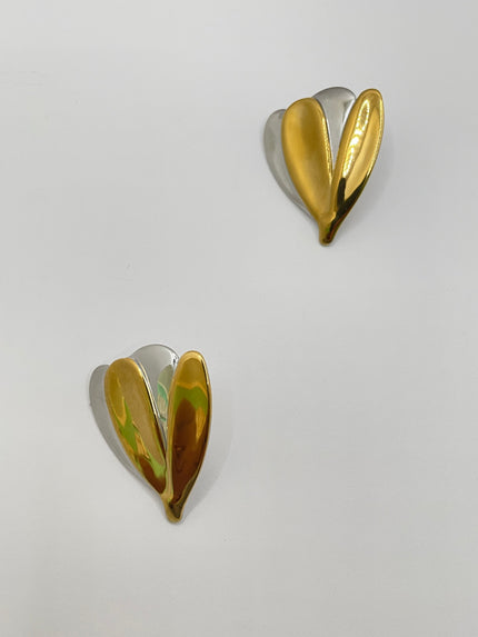 Thoriso Mixed Metal Flower Petal Earrings
