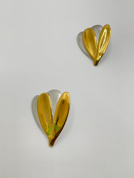 Thoriso Mixed Metal Flower Petal Earrings
