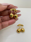 Erica Solid Gold Cherry Earrings