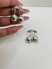 Erica Solid Silver Cherry Earrings