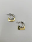 TC Mixed Metal Double Stacked Hoop Earrings
