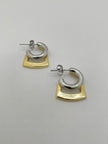 TC Mixed Metal Double Stacked Hoop Earrings