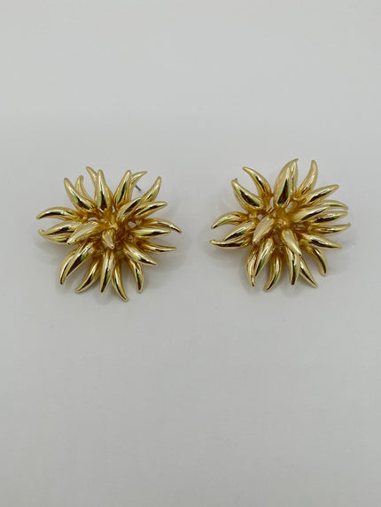 Kiera Gold Dahlia Flower Earring
