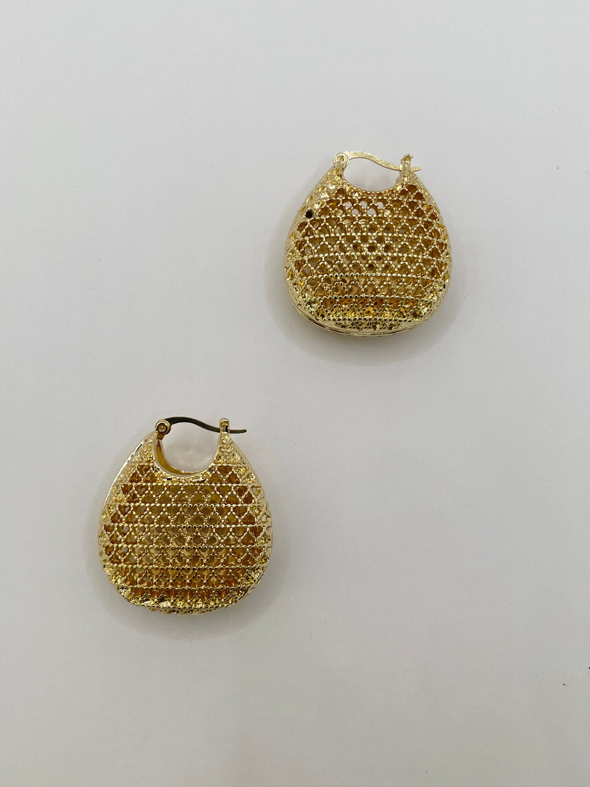 Ane Gold Mesh Hoop Earrings