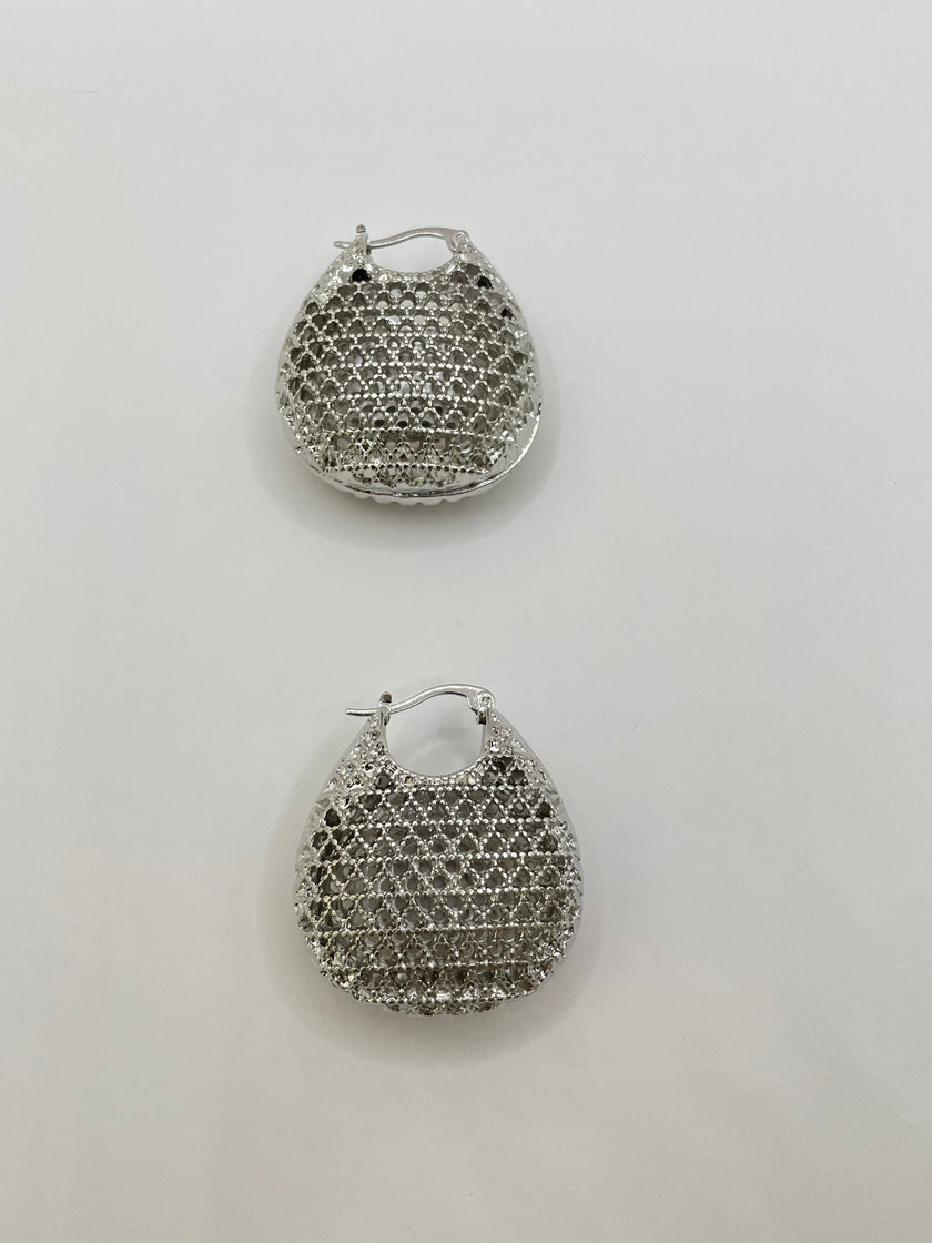 Ane Silver Mesh Hoop Earrings