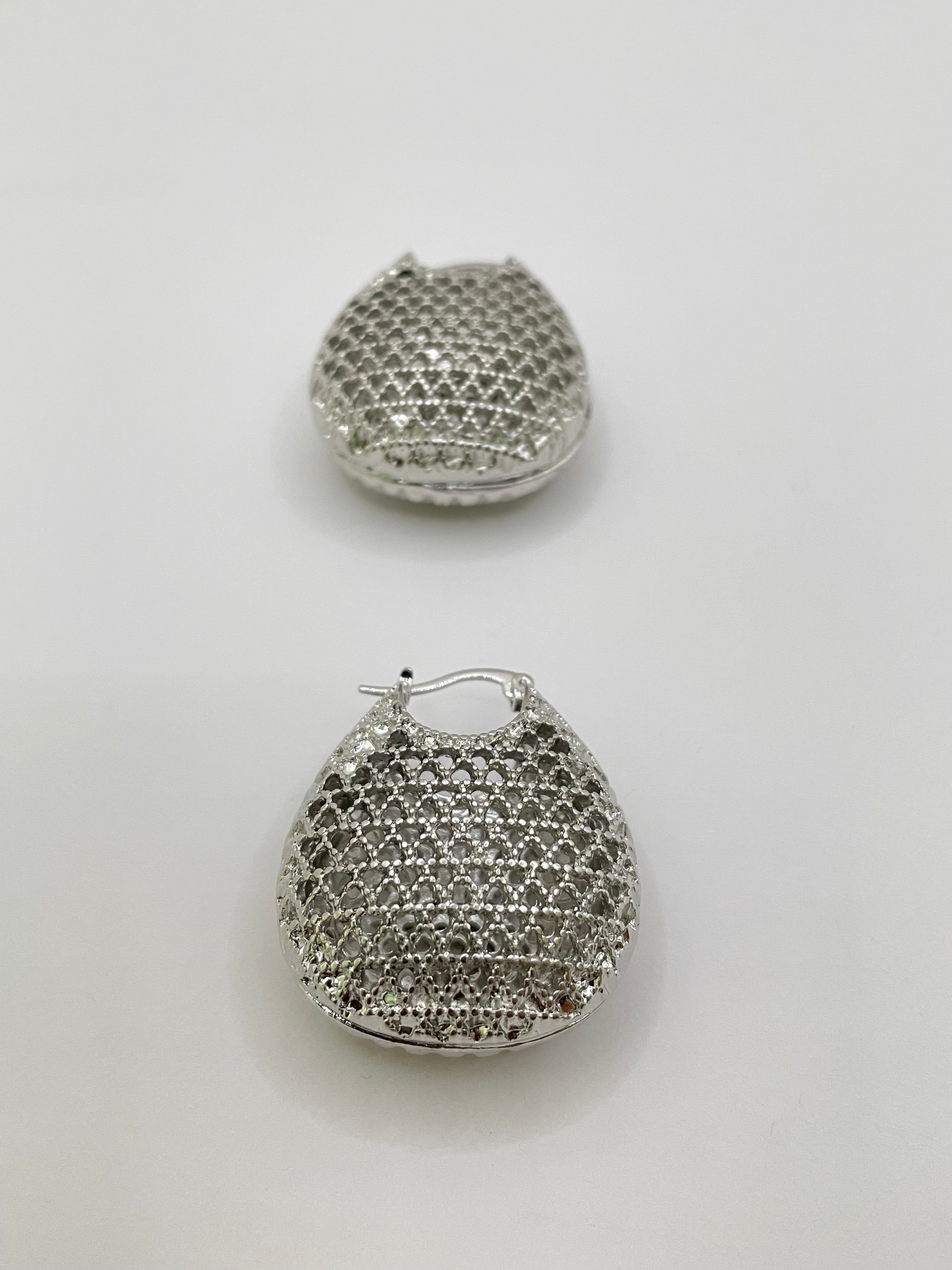 Ane Silver Mesh Hoop Earrings