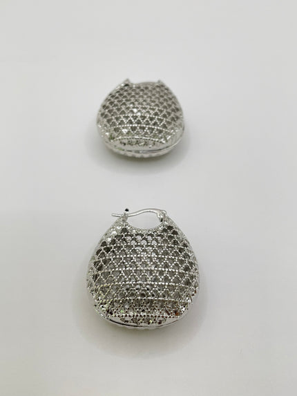 Ane Silver Mesh Hoop Earrings